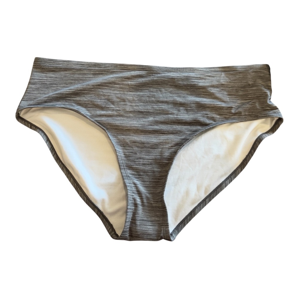 DSG Tomie Heather Grey High Waist Bikini Swim Bottoms Womens 1X UPF 50+ NEW